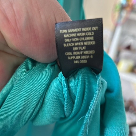 Worthington Ladies plus size aqua and white lined top - Picture 6 of 7